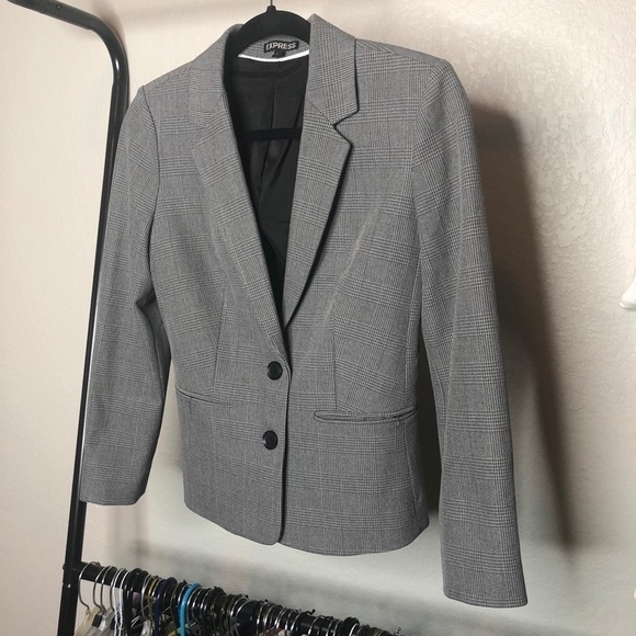 𝅺express Gray Elbow Patch Blazer - Picture 2 of 7